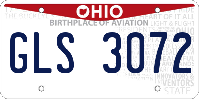 OH license plate GLS3072