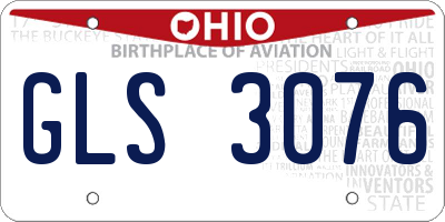OH license plate GLS3076