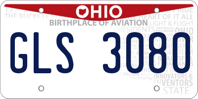 OH license plate GLS3080