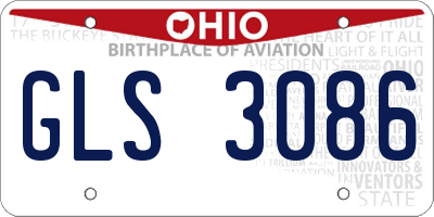 OH license plate GLS3086