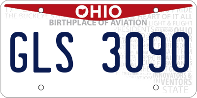 OH license plate GLS3090