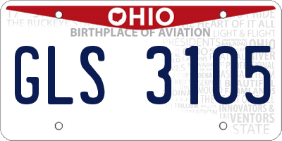OH license plate GLS3105