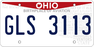 OH license plate GLS3113