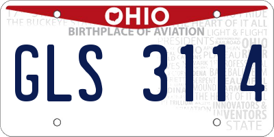 OH license plate GLS3114