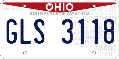 OH license plate GLS3118