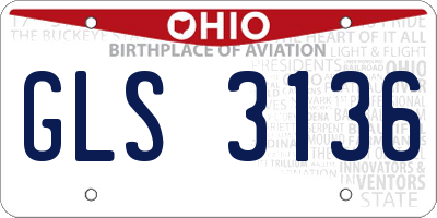OH license plate GLS3136