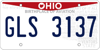 OH license plate GLS3137