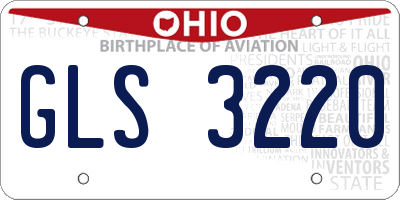OH license plate GLS3220