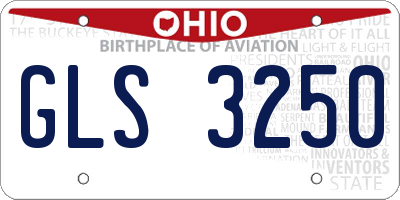OH license plate GLS3250