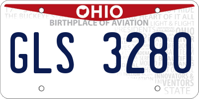 OH license plate GLS3280