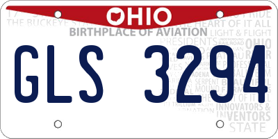 OH license plate GLS3294