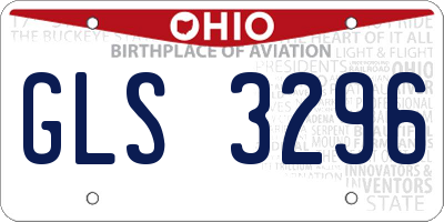 OH license plate GLS3296