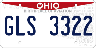 OH license plate GLS3322