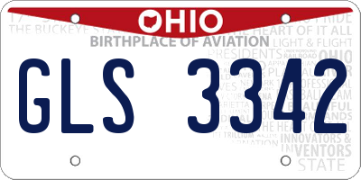 OH license plate GLS3342