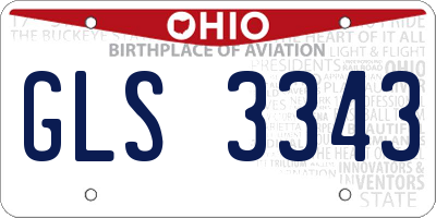 OH license plate GLS3343