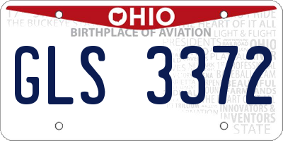 OH license plate GLS3372