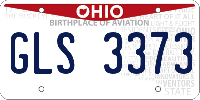 OH license plate GLS3373