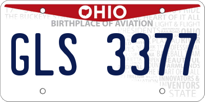 OH license plate GLS3377