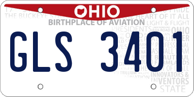 OH license plate GLS3401