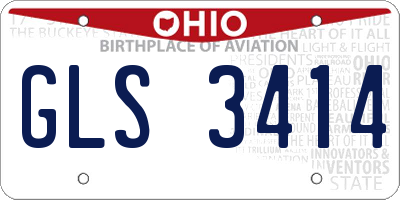 OH license plate GLS3414