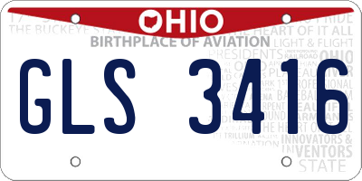 OH license plate GLS3416