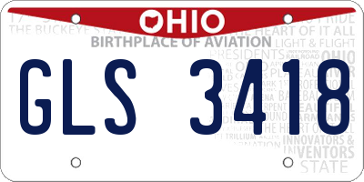 OH license plate GLS3418