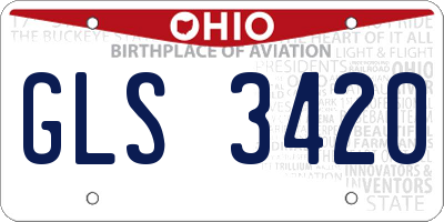 OH license plate GLS3420