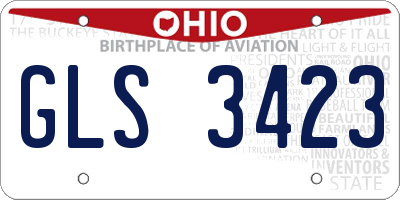OH license plate GLS3423