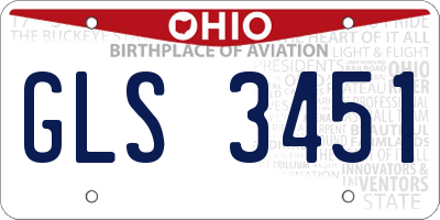 OH license plate GLS3451
