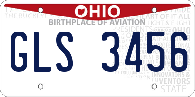 OH license plate GLS3456