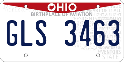 OH license plate GLS3463