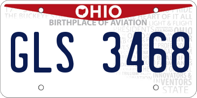 OH license plate GLS3468