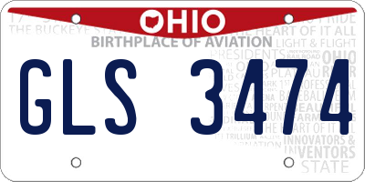 OH license plate GLS3474