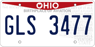 OH license plate GLS3477