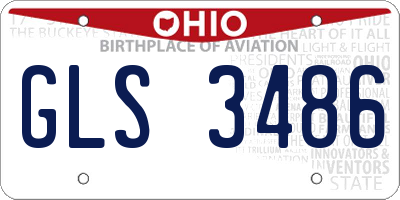 OH license plate GLS3486