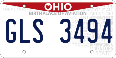 OH license plate GLS3494