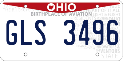 OH license plate GLS3496