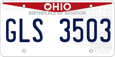 OH license plate GLS3503