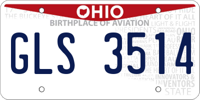 OH license plate GLS3514