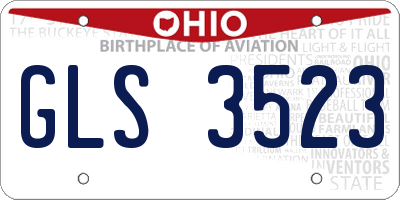 OH license plate GLS3523