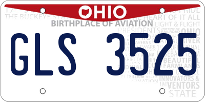 OH license plate GLS3525