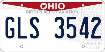 OH license plate GLS3542
