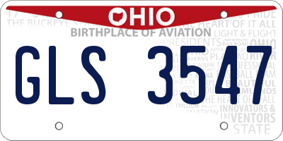 OH license plate GLS3547