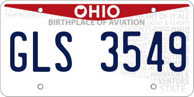 OH license plate GLS3549