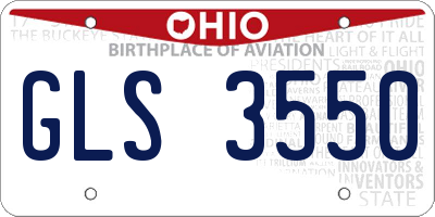 OH license plate GLS3550