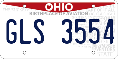 OH license plate GLS3554