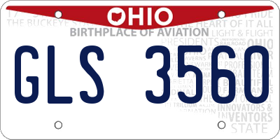OH license plate GLS3560
