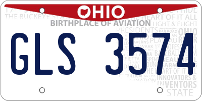 OH license plate GLS3574