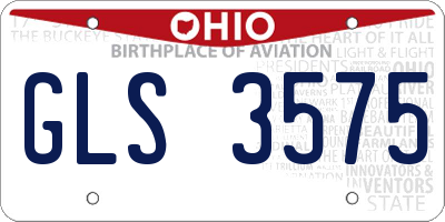 OH license plate GLS3575