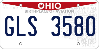 OH license plate GLS3580